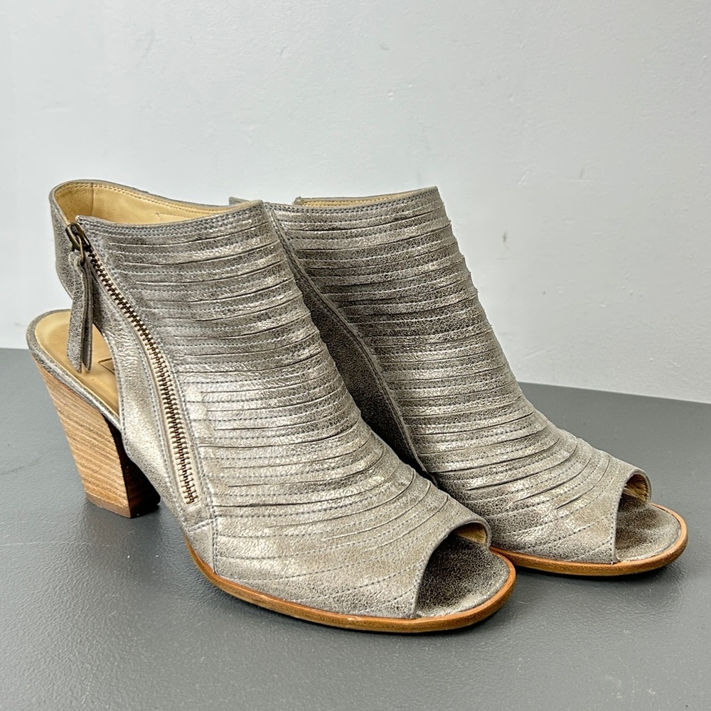 Paul Green Leather Metallic Heels